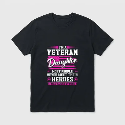 Veteran Daughter Army Dad T-Shirt – Classic T-Shirt in Black