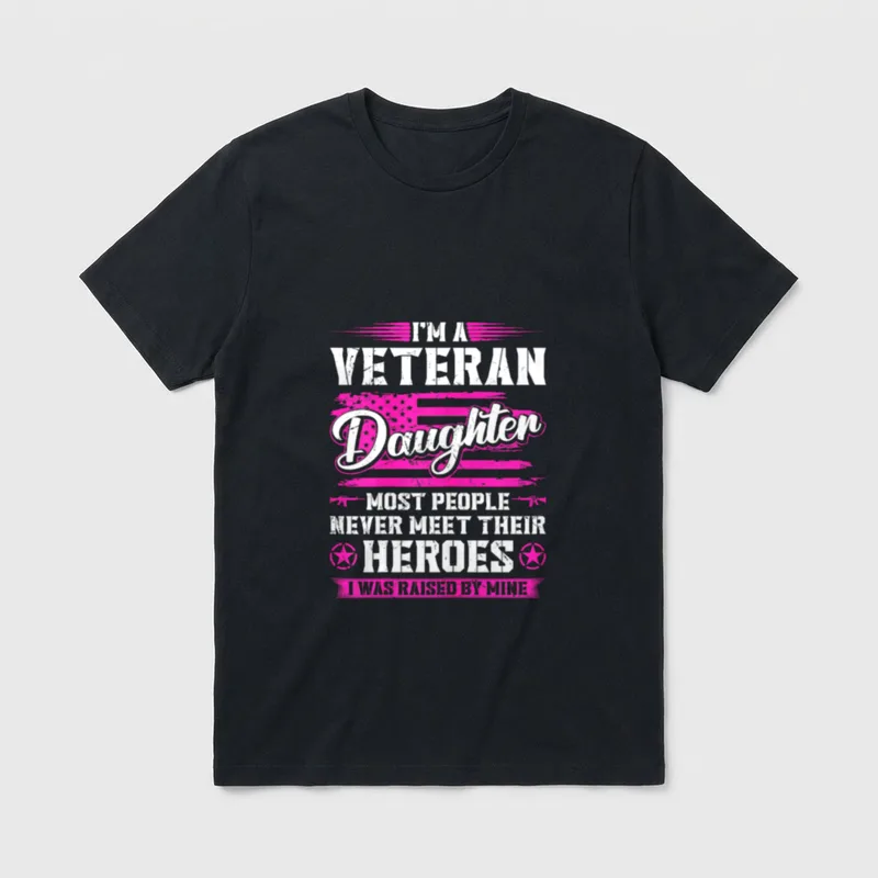 Veteran Daughter Army Dad T-Shirt – Classic T-Shirt in Black