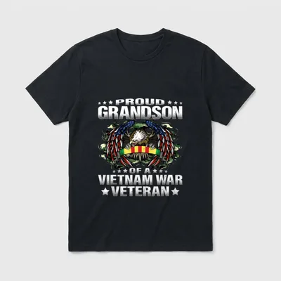 Vietnam Veteran Grandson Pride T-Shirt – Classic T-Shirt in Black