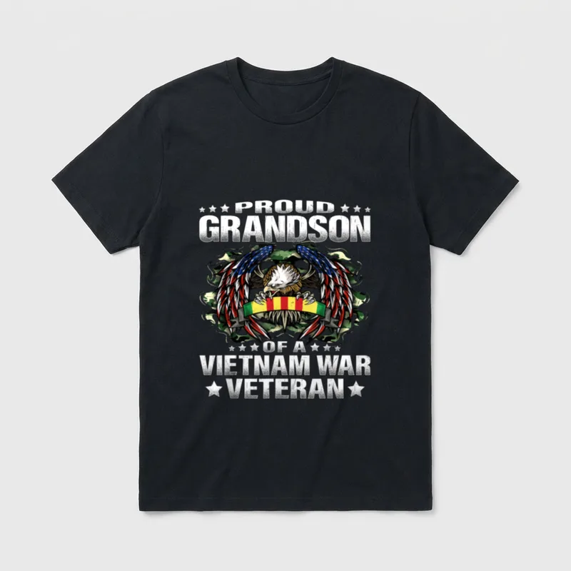 Vietnam Veteran Grandson Pride T-Shirt – Classic T-Shirt in Black