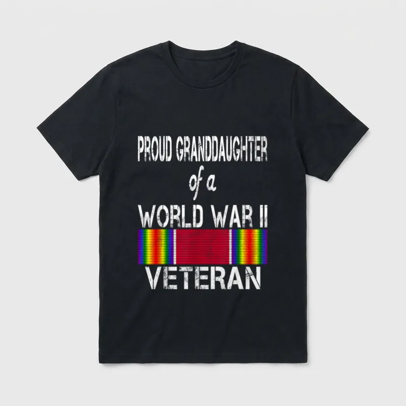 Proud Granddaughter WWII Veteran T-Shirt – Classic T-Shirt in Black