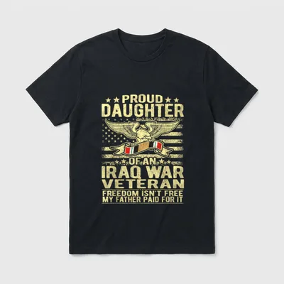 Proud Daughter Iraq War Veteran T-Shirt – Classic T-Shirt in Black