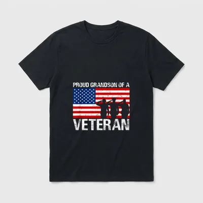 Veteran's Grandson Military Pride T-Shirt – Classic T-Shirt in Black