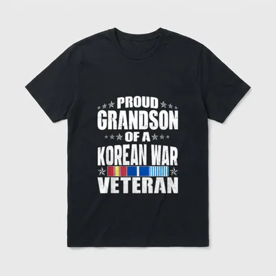 Proud Grandson Korean War Veteran T-Shirt – Classic T-Shirt in Black
