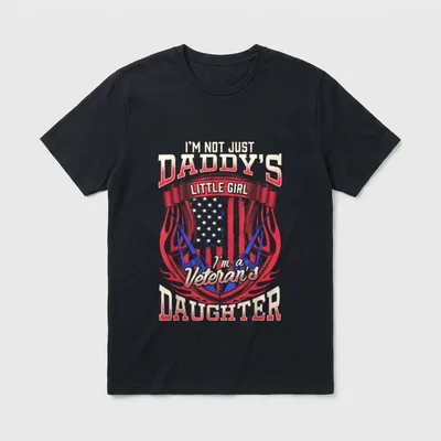 Veterans Daughter US Flag T-Shirt – Classic T-Shirt in Black