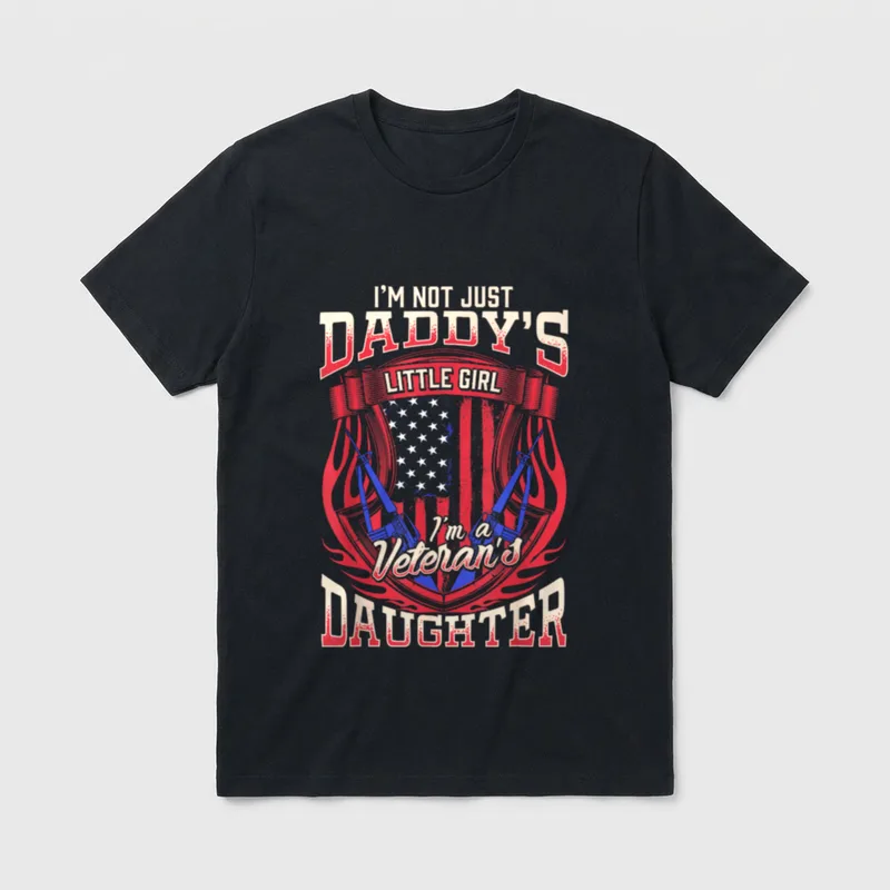 Veterans Daughter US Flag T-Shirt – Classic T-Shirt in Black