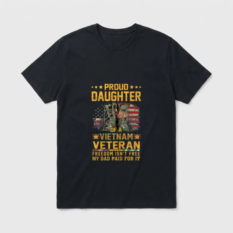 Proud Daughter of Vietnam Veteran T-Shirt – Classic T-Shirt in Black