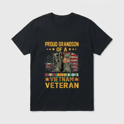 Vietnam Veteran Grandson Patriotic T-Shirt – Classic T-Shirt in Black