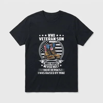 Proud Son of WWII T-Shirt – Classic T-Shirt in Black