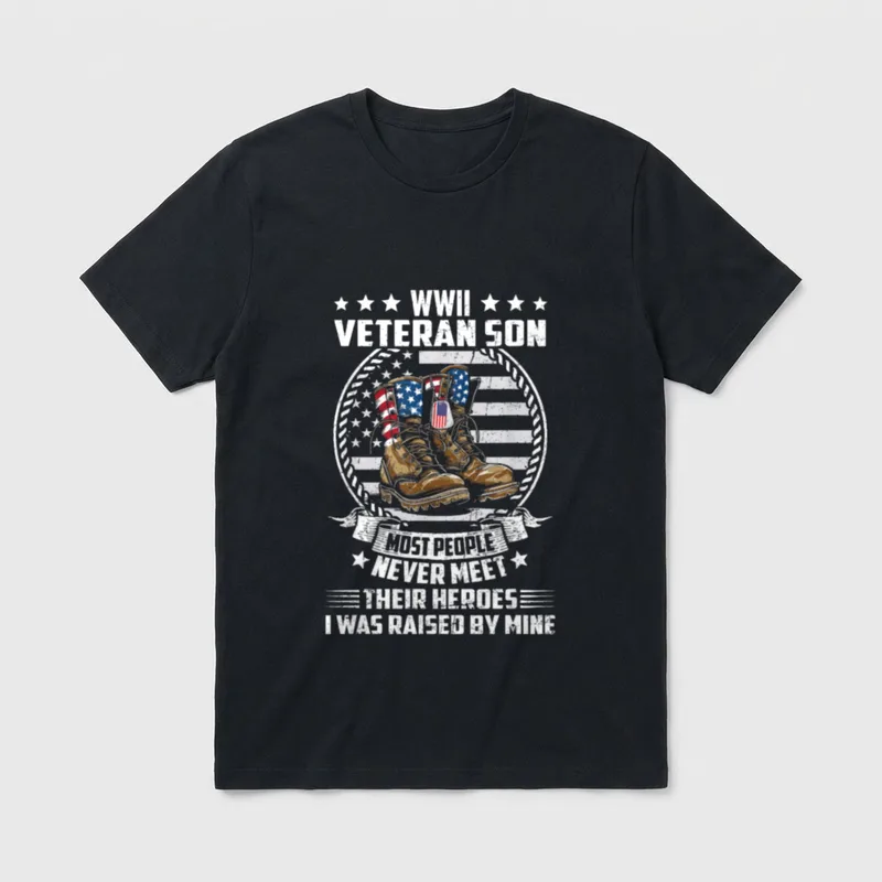 Proud Son of WWII T-Shirt – Classic T-Shirt in Black