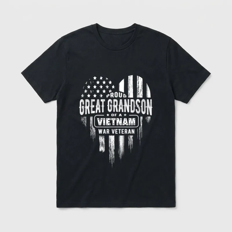 Proud Great Grandson Vietnam Veteran T-Shirt – Classic T-Shirt in Black
