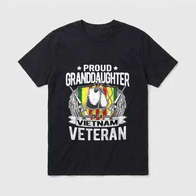 Proud Granddaughter Of A Vietnam T-Shirt – Classic T-Shirt in Black