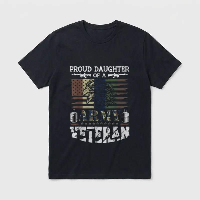 Proud Army Veteran's Daughter T-Shirt – Classic T-Shirt in Black