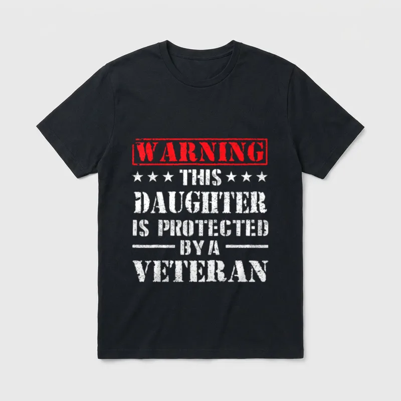 Daughter Protected by Veteran Dad Veterans T-Shirt – Classic T-Shirt in Black