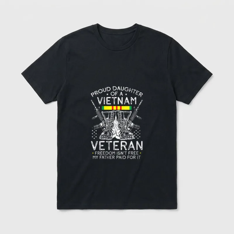 Military Daughter Freedom Isn't Free T-Shirt – Classic T-Shirt in Black
