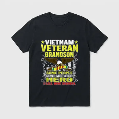 Proud Military Grandson T-Shirt – Classic T-Shirt in Black