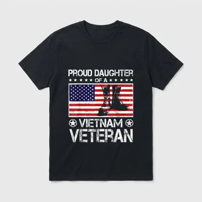Veteran Daughter US Flag T-Shirt – Classic T-Shirt in Black