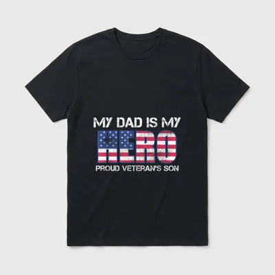 Military Dad Hero T-Shirt – Classic T-Shirt in Black