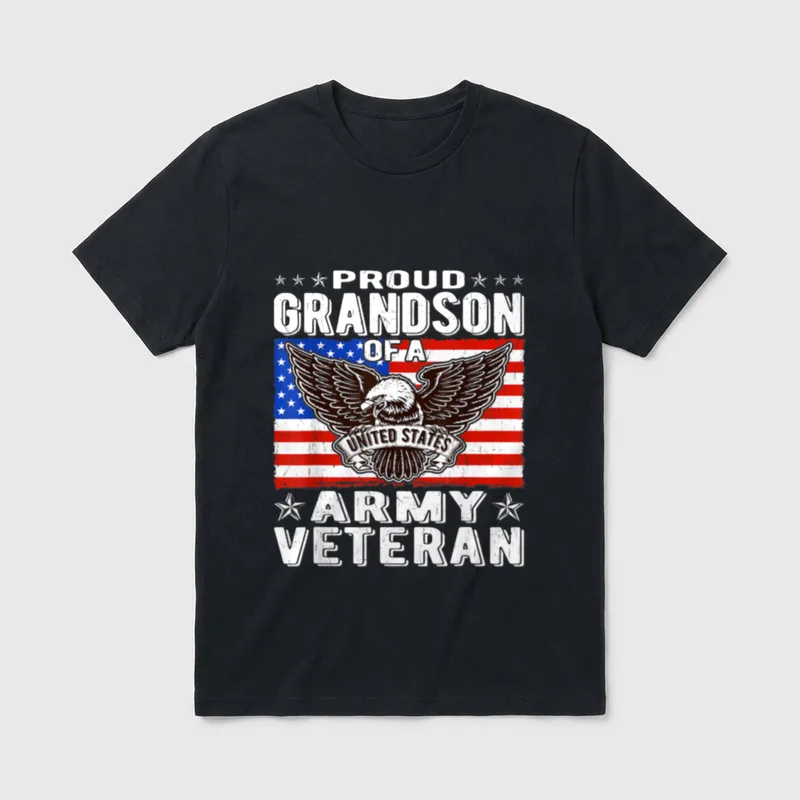 Proud Grandson Army Veteran T-Shirt – Classic T-Shirt in Black