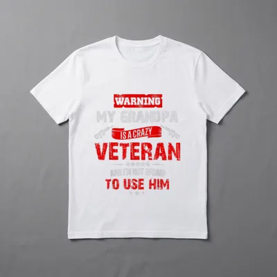 Crazy Veteran Grandpa T-Shirt – Classic T-Shirt in Black