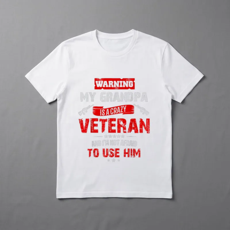 Crazy Veteran Grandpa T-Shirt – Classic T-Shirt in Black