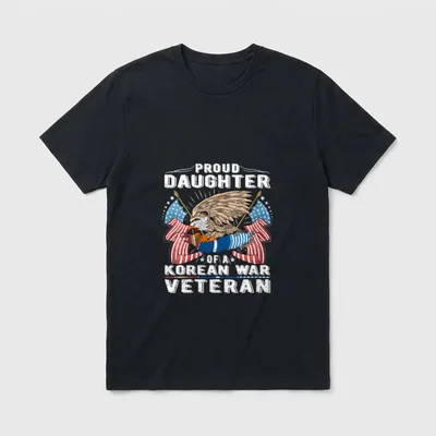Proud Daughter Korean War Veteran T-Shirt – Classic T-Shirt in Black