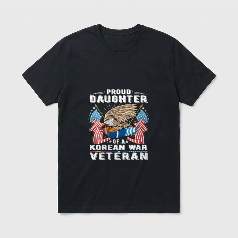 Proud Daughter Korean War Veteran T-Shirt – Classic T-Shirt in Black
