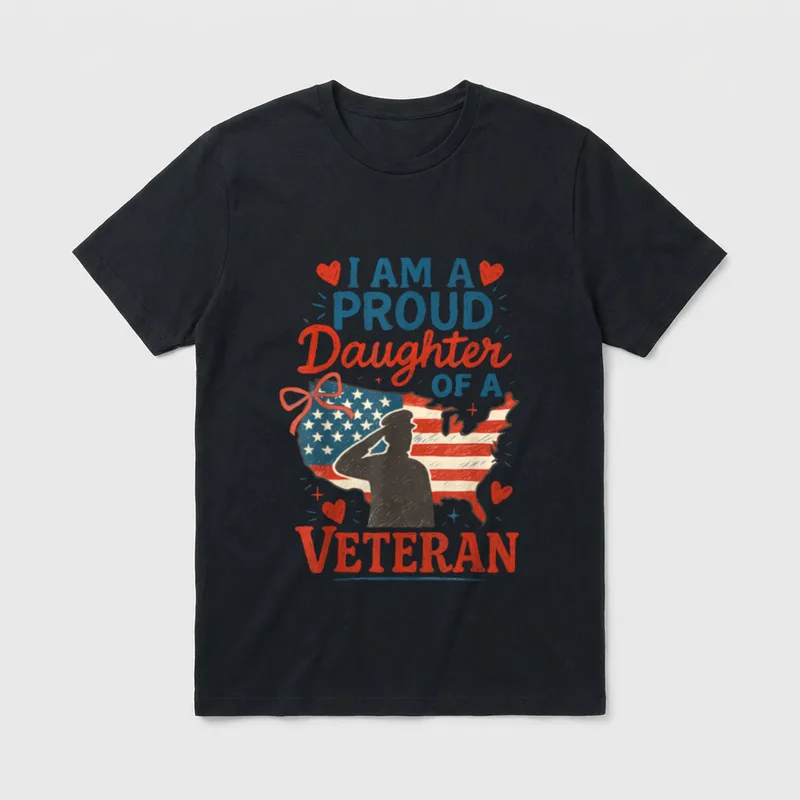 Military Daughter Father's Day T-Shirt – Classic T-Shirt in Black