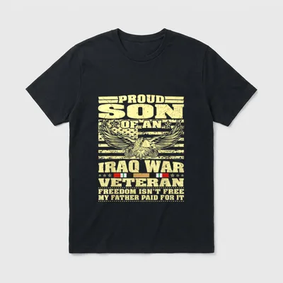 Proud Son Iraq War Veteran T-Shirt – Classic T-Shirt in Black