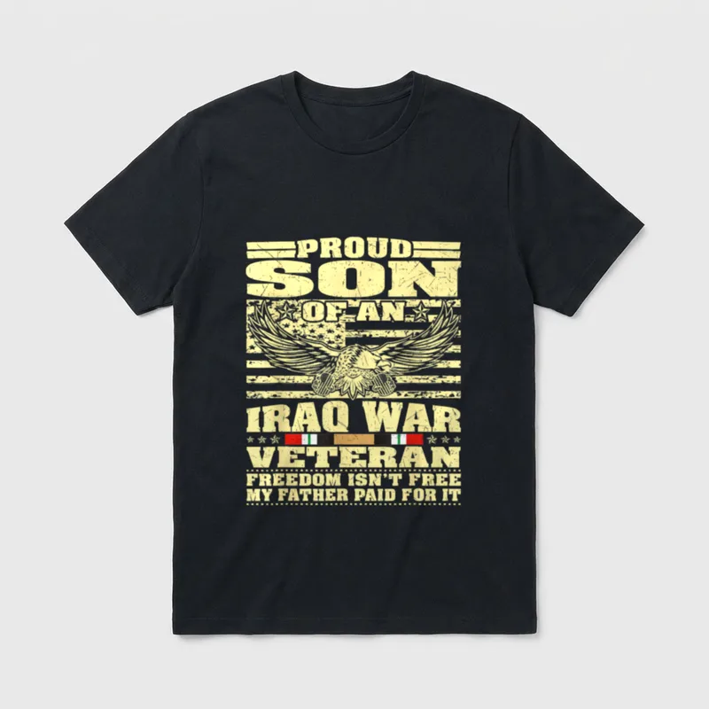 Proud Son Iraq War Veteran T-Shirt – Classic T-Shirt in Black