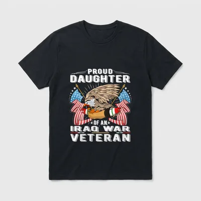 Proud Daughter Iraq Veteran T-Shirt – Classic T-Shirt in Black