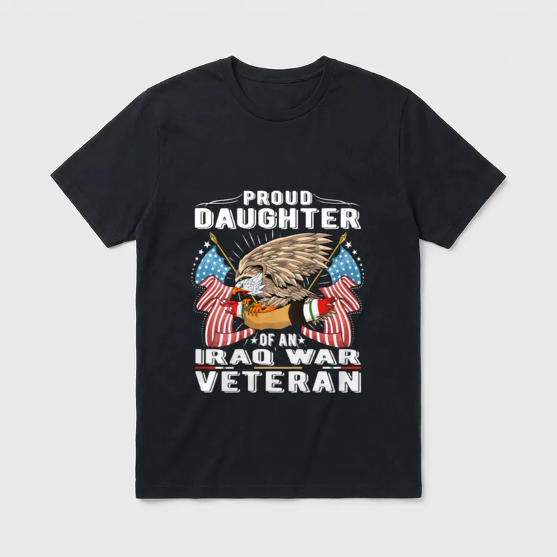 Proud Daughter Iraq Veteran T-Shirt – Classic T-Shirt in Black