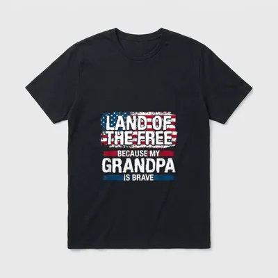 Proud Military Grandchild T-Shirt – Classic T-Shirt in Black