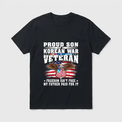 Proud Son Korean War Veteran T-Shirt – Classic T-Shirt in Black
