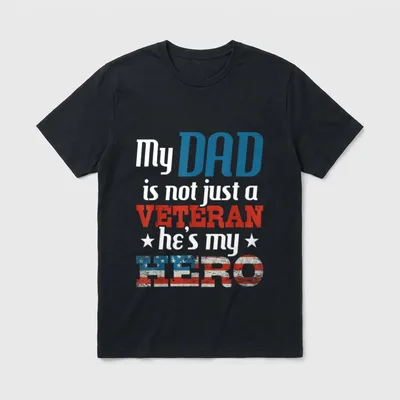 Army Veteran Dad Hero T-Shirt – Classic T-Shirt in Black