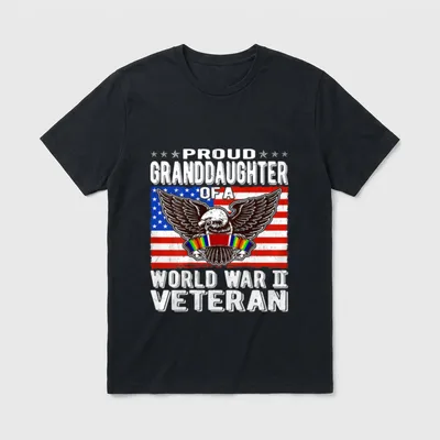 Proud Granddaughter WW2 Veteran T-Shirt – Classic T-Shirt in Black