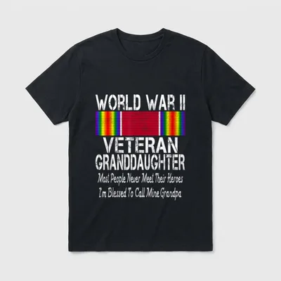 Military Family Proud Granddaughter T-Shirt – Classic T-Shirt in Black