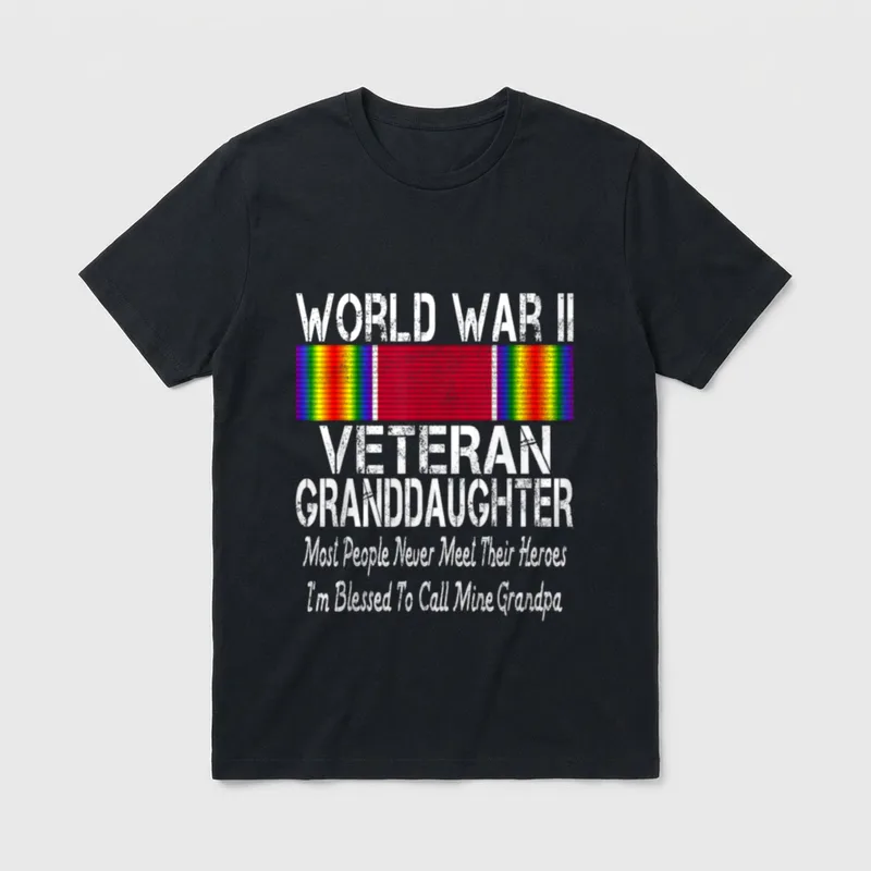 Military Family Proud Granddaughter T-Shirt – Classic T-Shirt in Black