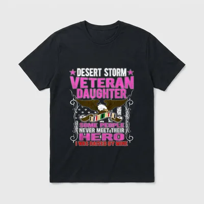 Desert Storm Veteran Daughter T-Shirt – Classic T-Shirt in Black