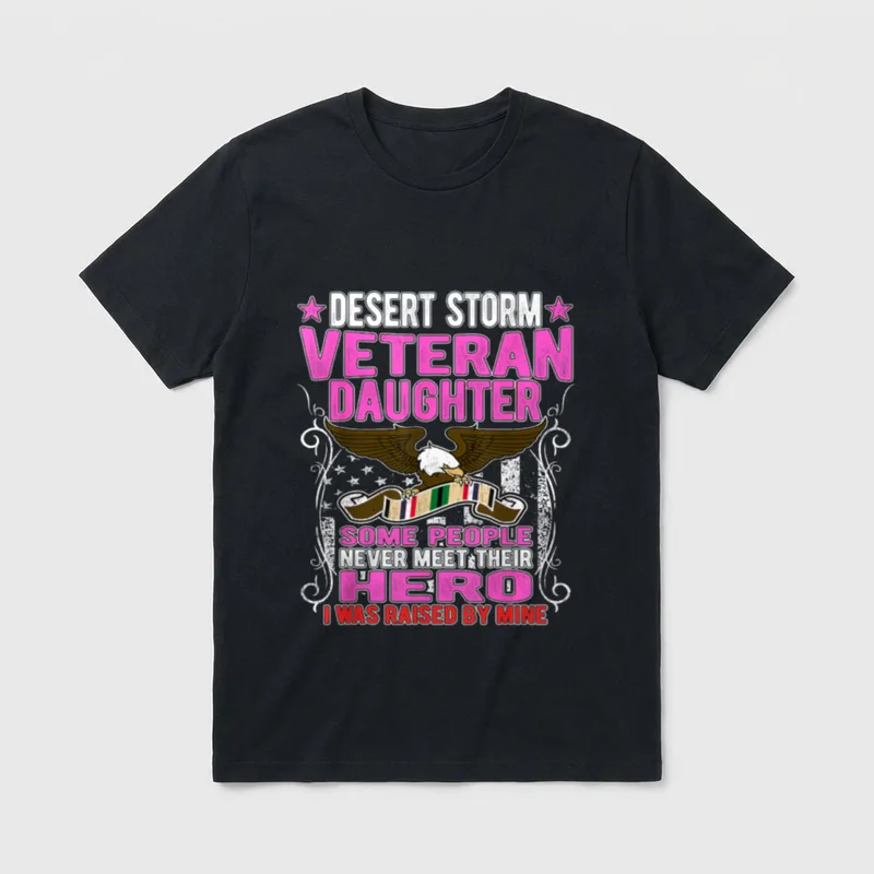 Desert Storm Veteran Daughter T-Shirt – Classic T-Shirt in Black