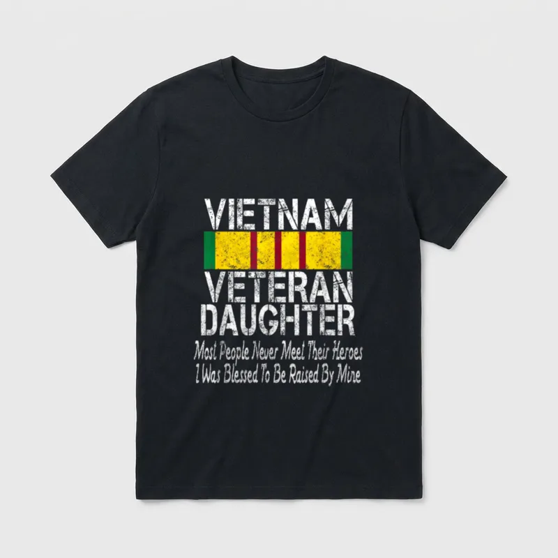 Vietnam War Veteran Daughter Raised T-Shirt – Classic T-Shirt in Black