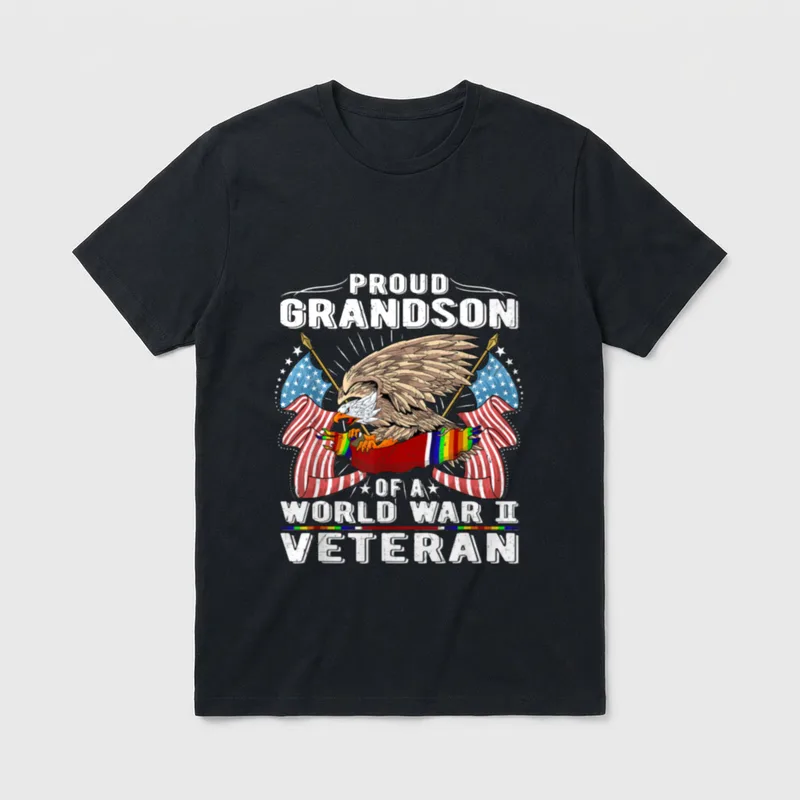 Army Veteran Family Grandson T-Shirt – Classic T-Shirt in Black