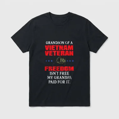 Army Veteran Grandson T-Shirt – Classic T-Shirt in Black