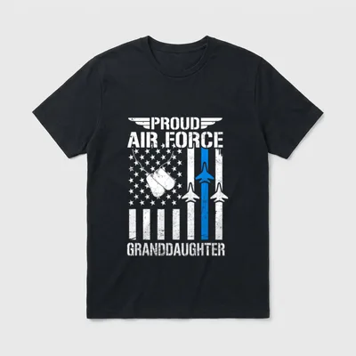 Proud Air Force Granddaughter T-Shirt – Classic T-Shirt in Black