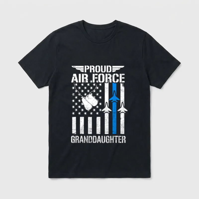 Proud Air Force Granddaughter T-Shirt – Classic T-Shirt in Black