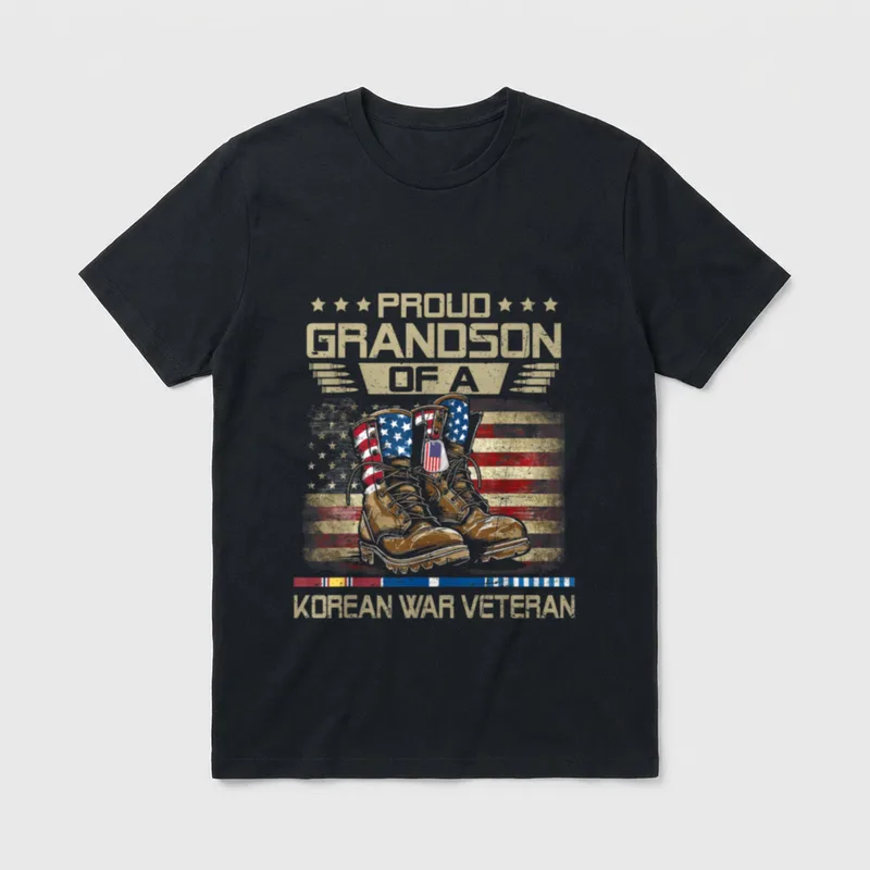Korean War Veteran Grandson T-Shirt – Classic T-Shirt in Black