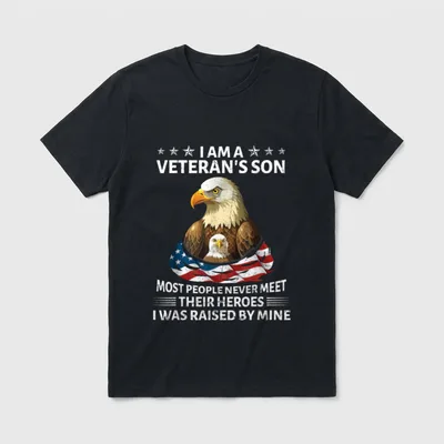 Veteran Son Raised By Hero T-Shirt – Classic T-Shirt in Black