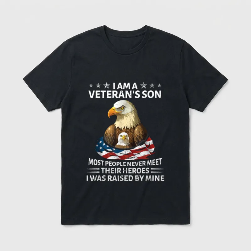 Veteran Son Raised By Hero T-Shirt – Classic T-Shirt in Black