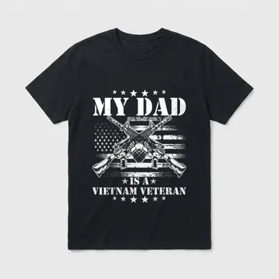 Patriotic Veteran Father T-Shirt – Classic T-Shirt in Black