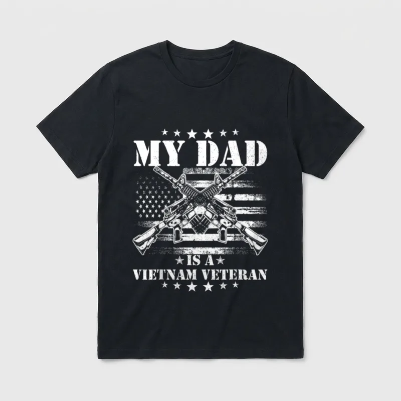 Patriotic Veteran Father T-Shirt – Classic T-Shirt in Black